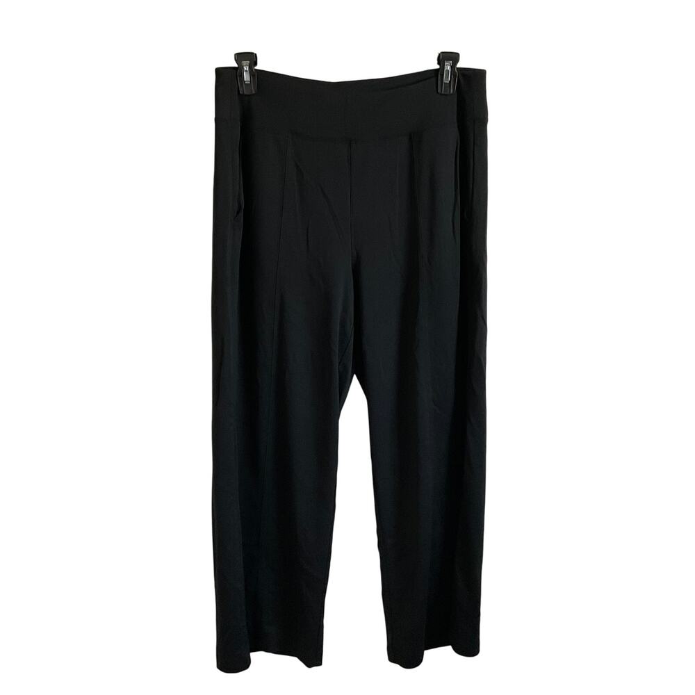 Athleta Black Cropped Wide Leg Pull on Pants - Size Large Tall